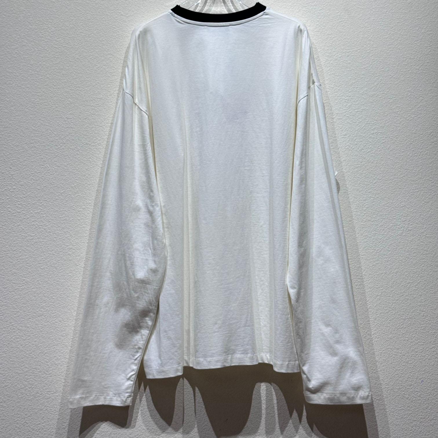 Miu Miu Long Sleeve Cotton T-shirt - FashionPlug