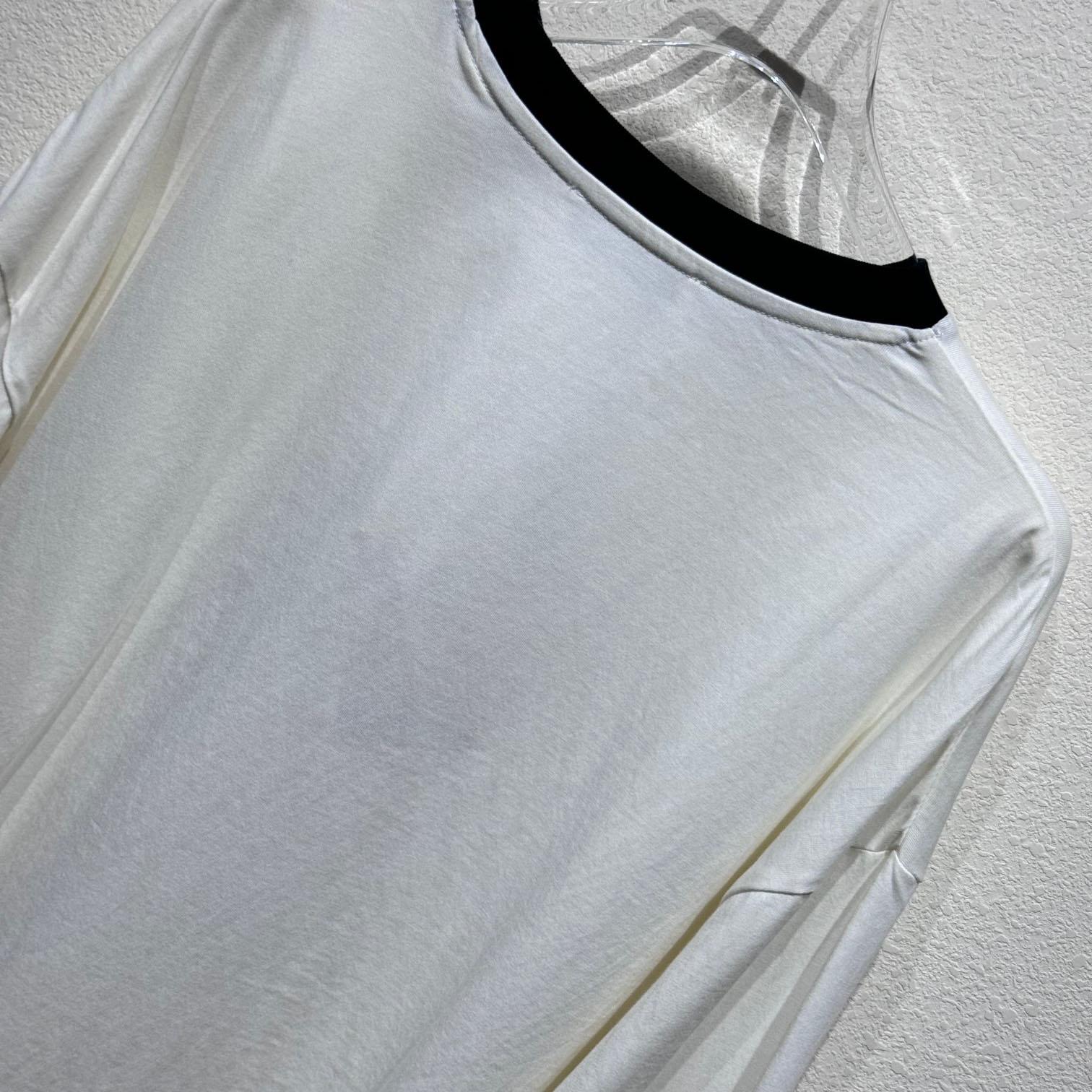 Miu Miu Long Sleeve Cotton T-shirt - FashionPlug