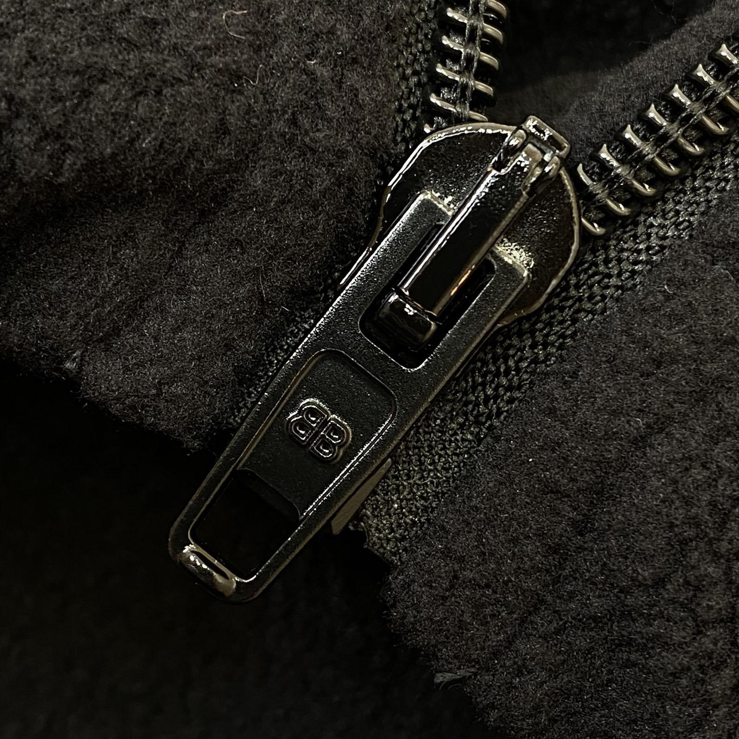 Balenciaga 3B Sports Icon Zip-Up Jacket In Black - FashionPlug