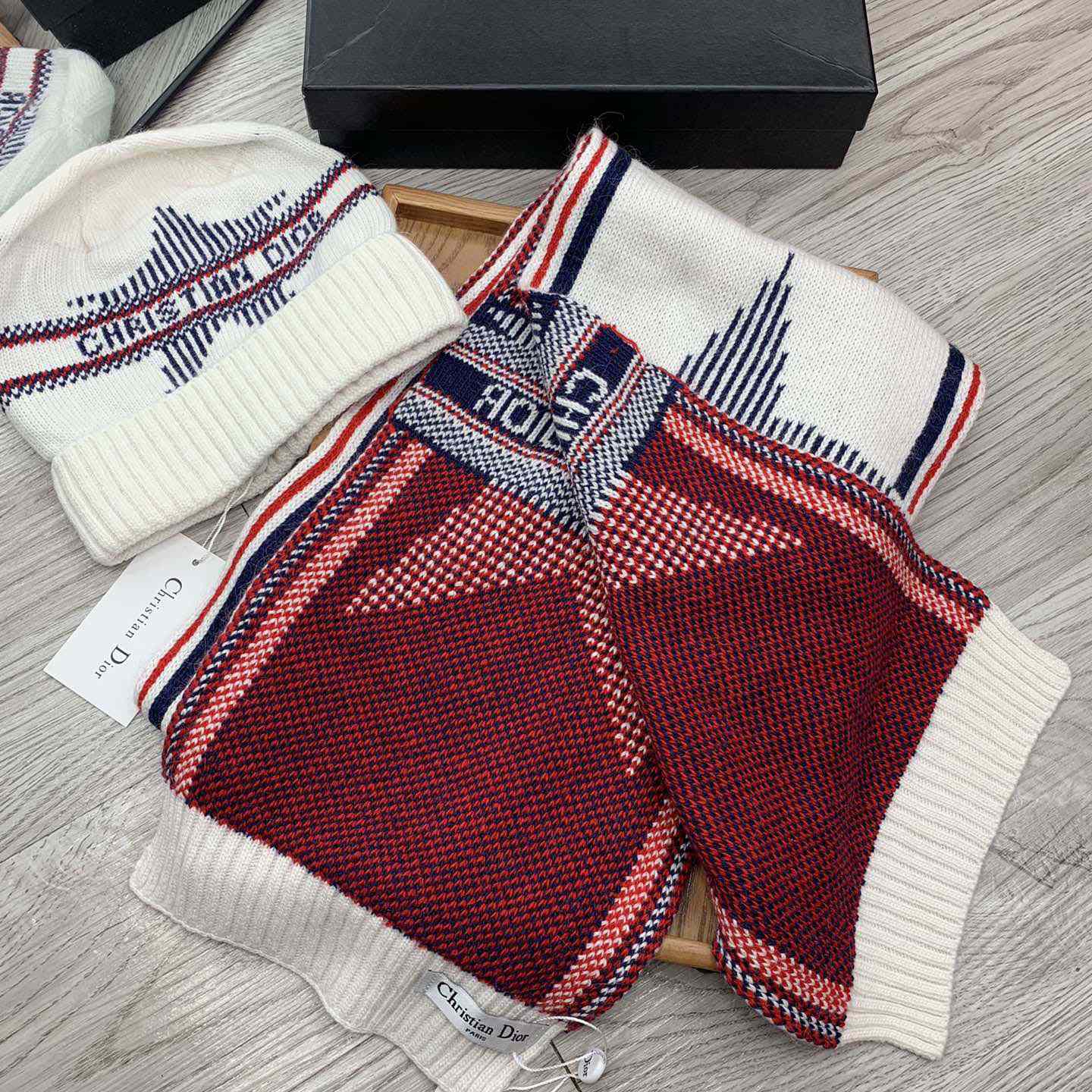 Dior Beanie And Scarf - FashionPlug