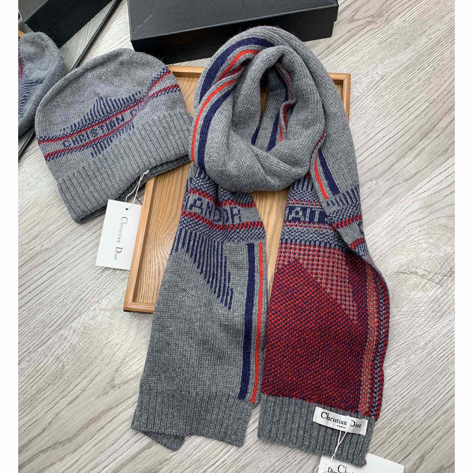 Dior Beanie And Scarf - FashionPlug
