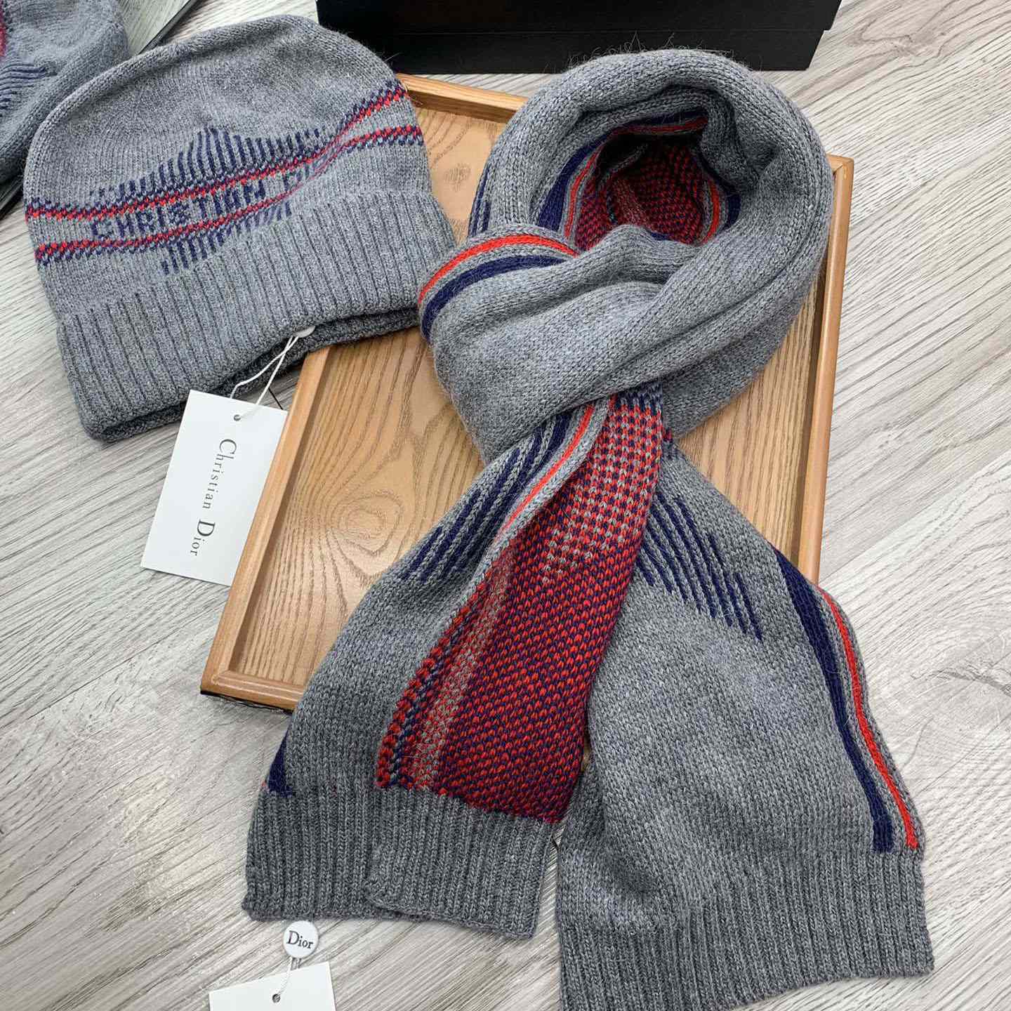 Dior Beanie And Scarf - FashionPlug
