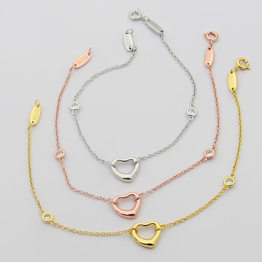 Tiffany & Co. Elsa Peretti® Diamonds by the Yard® Open Heart Bracelet - FashionPlug