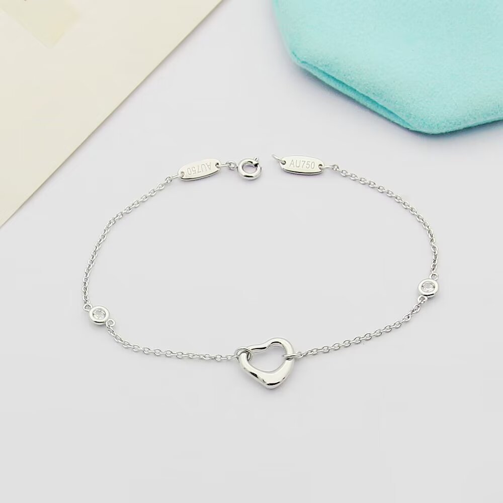 Tiffany & Co. Elsa Peretti® Diamonds by the Yard® Open Heart Bracelet - FashionPlug