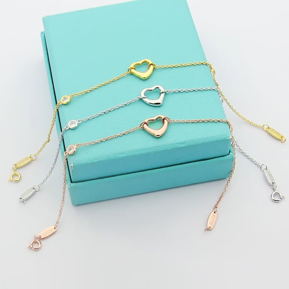 Tiffany & Co. Elsa Peretti® Diamonds by the Yard® Open Heart Bracelet - FashionPlug