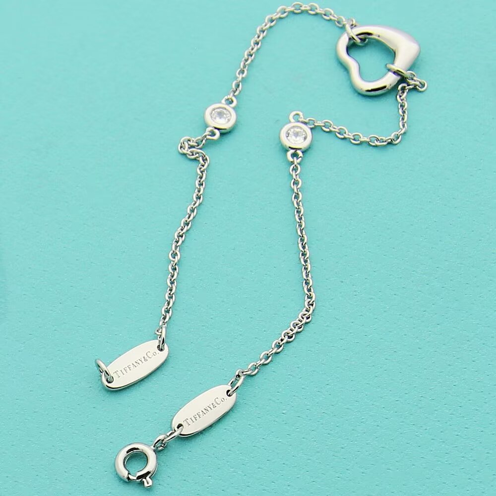 Tiffany & Co. Elsa Peretti® Diamonds by the Yard® Open Heart Bracelet - FashionPlug