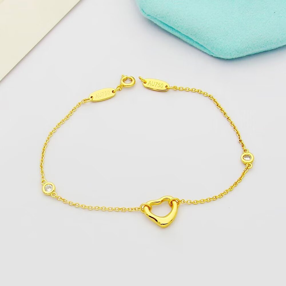 Tiffany & Co. Elsa Peretti® Diamonds by the Yard® Open Heart Bracelet - FashionPlug