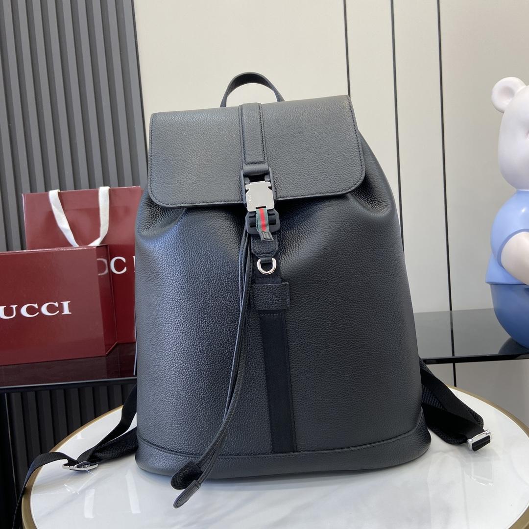 Gucci Large Backpack With Web - FashionPlug