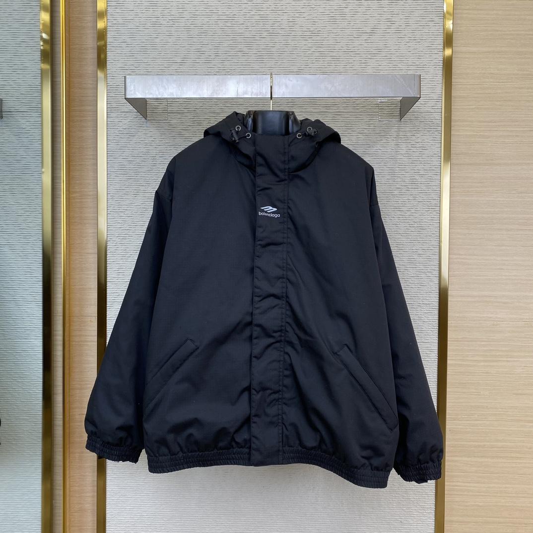 Balenciaga 3B Sports Icon Ski Parka In Black  - FashionPlug