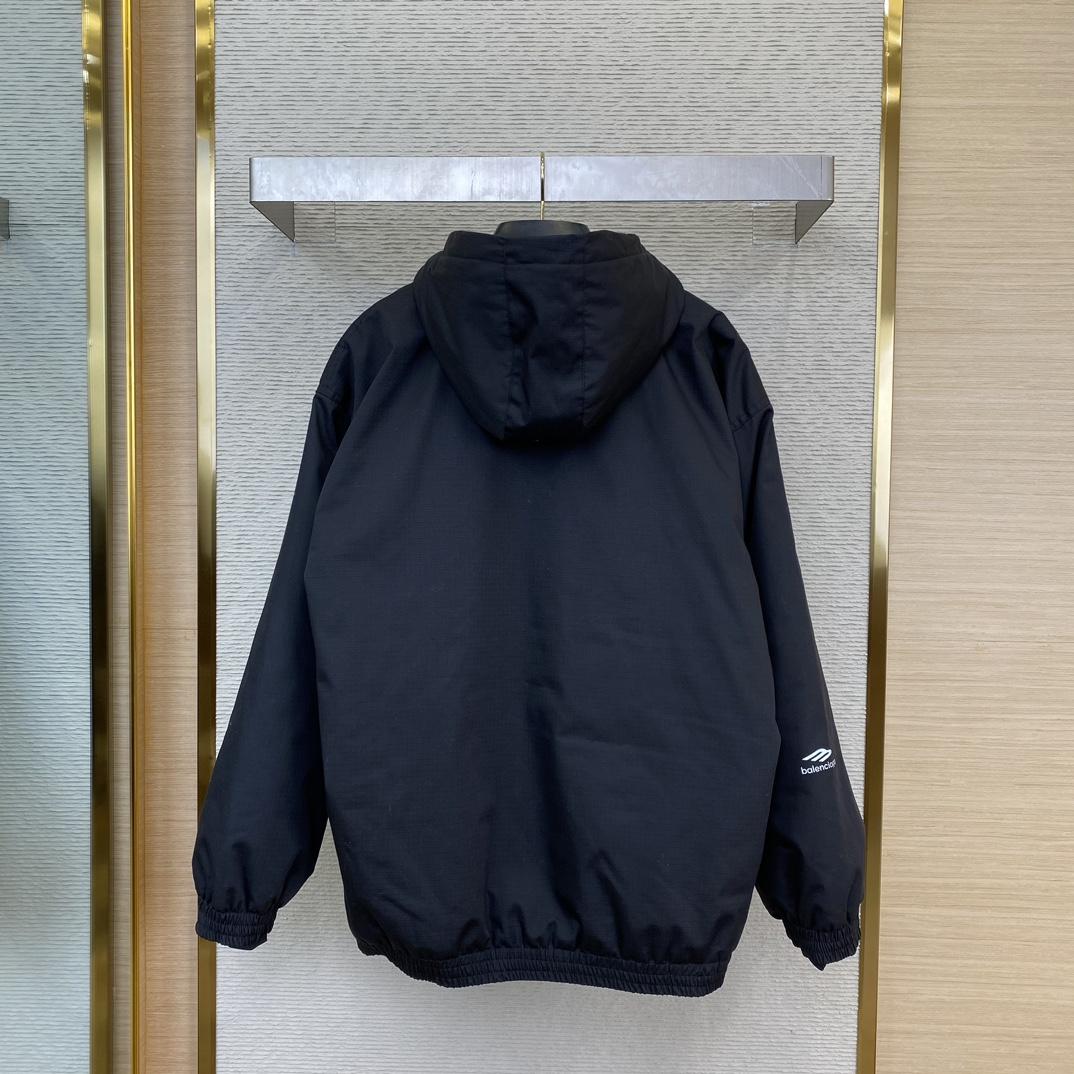 Balenciaga 3B Sports Icon Ski Parka In Black  - FashionPlug