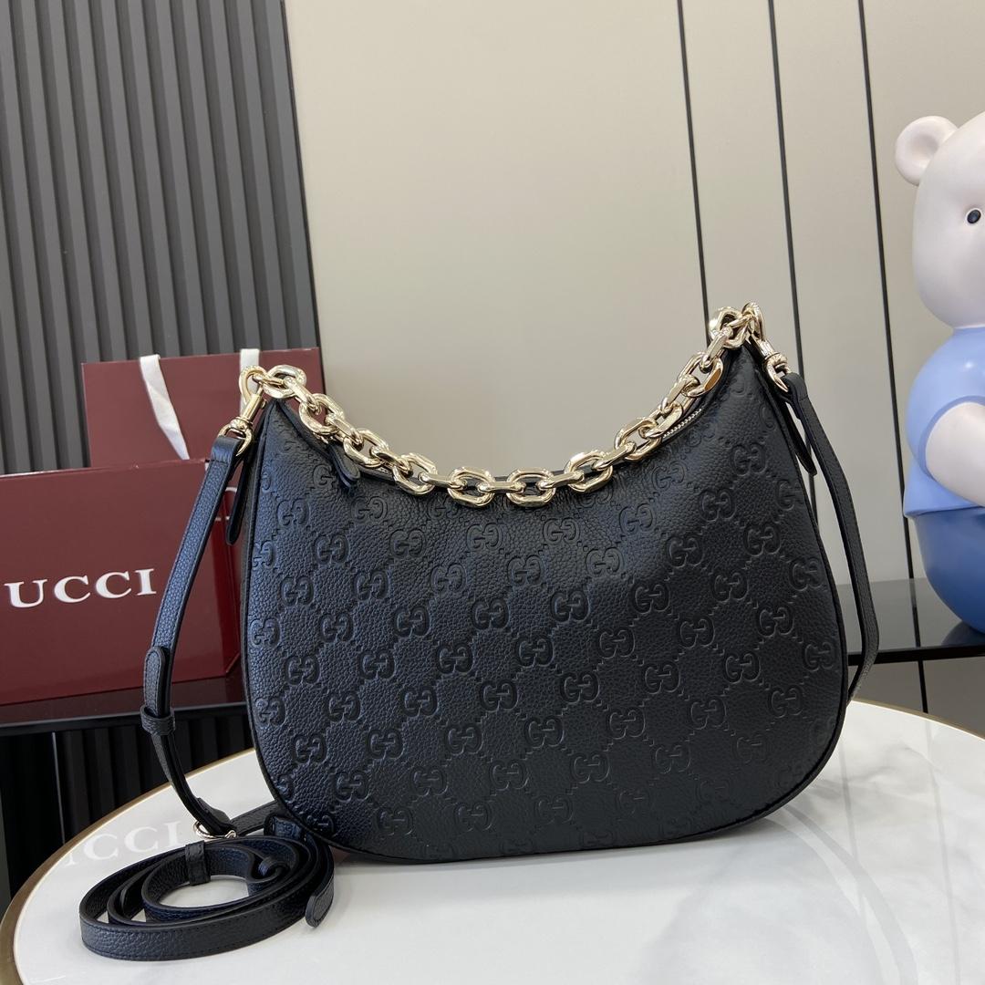 Gucci GG Emblem Medium Shoulder Bag - FashionPlug