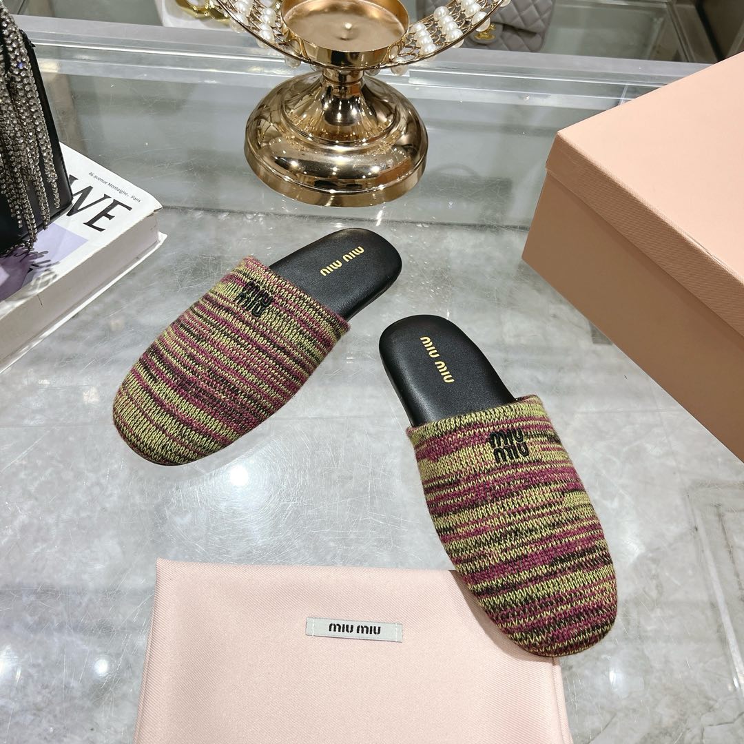 Miu Miu Wool slippers - FashionPlug