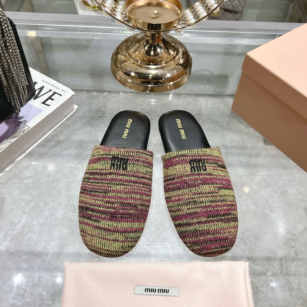 Miu Miu Wool slippers - FashionPlug