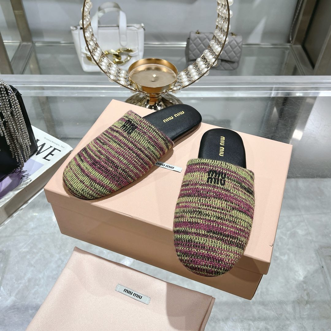 Miu Miu Wool slippers - FashionPlug