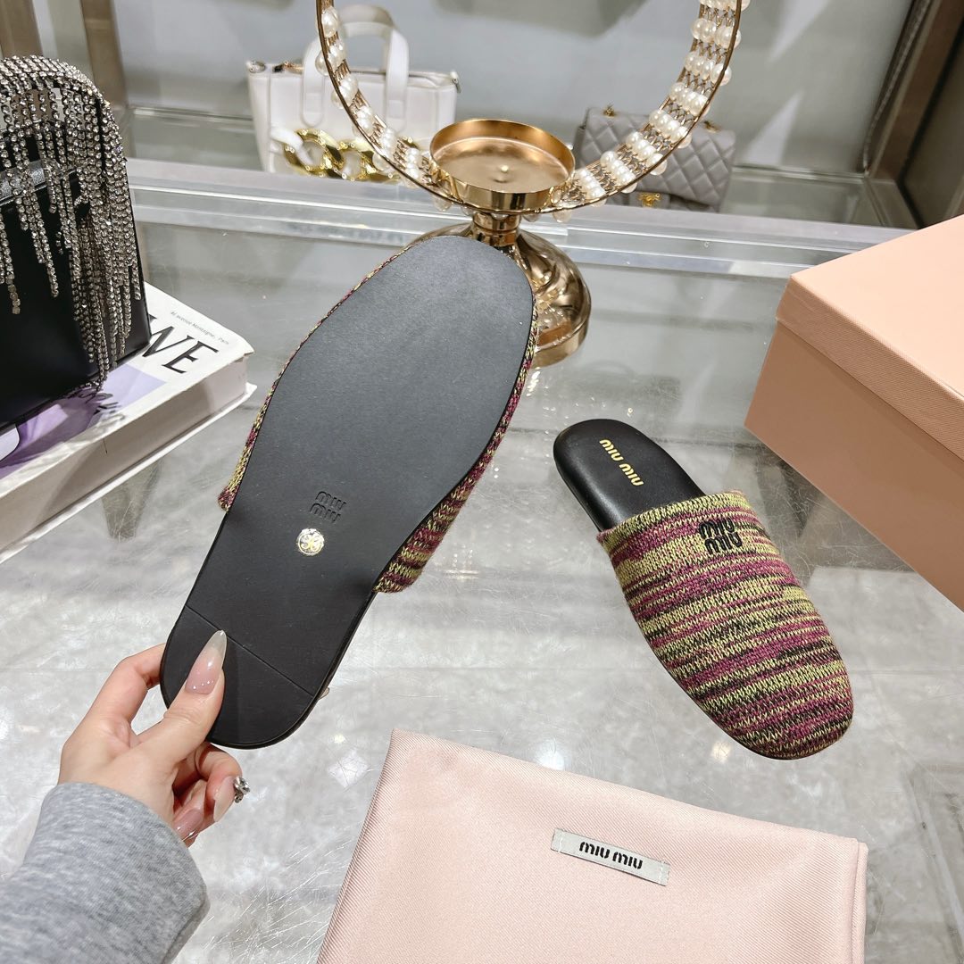 Miu Miu Wool slippers - FashionPlug