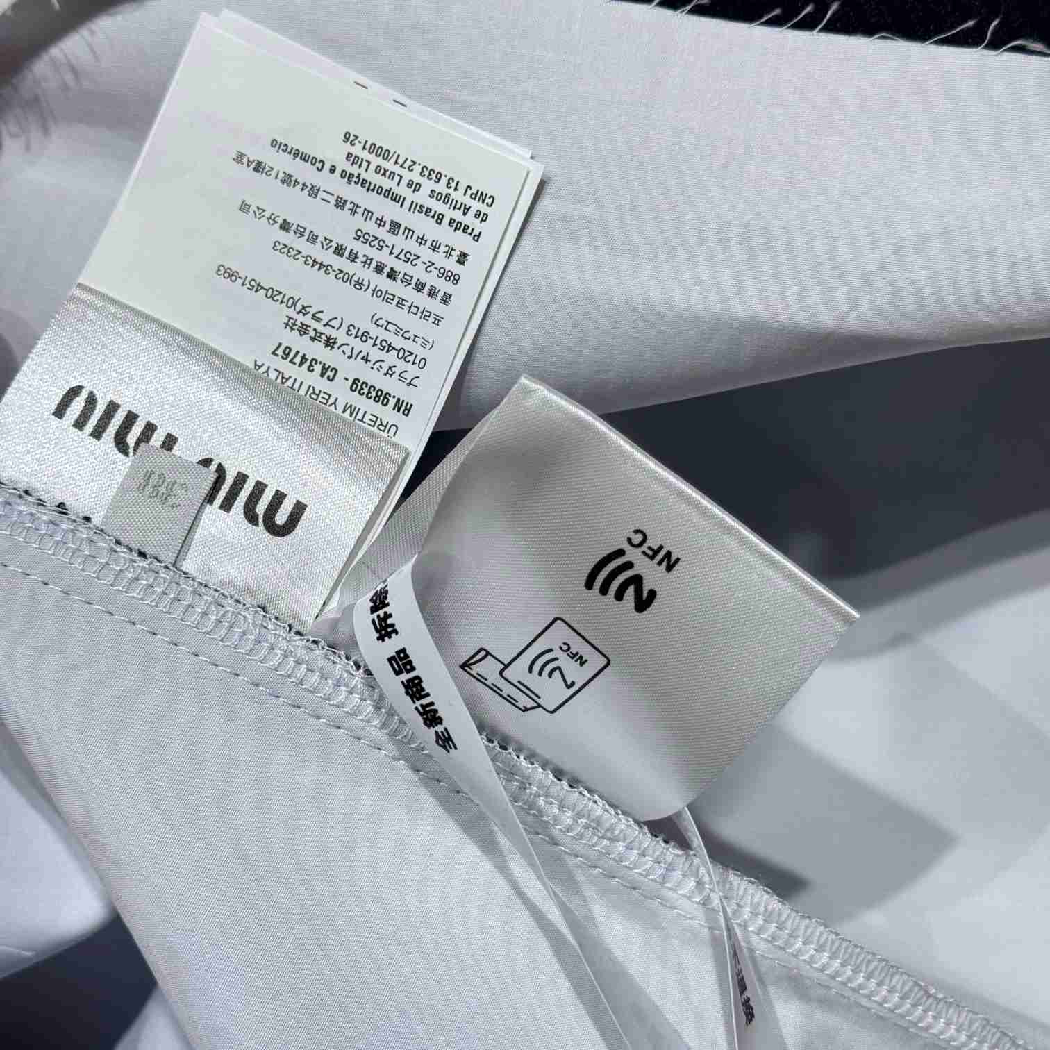 Miu Miu Knit And Poplin Shirt - FashionPlug