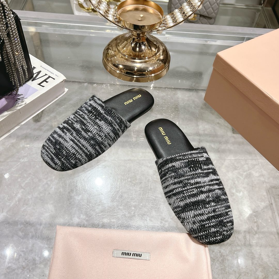Miu Miu Wool slippers - FashionPlug