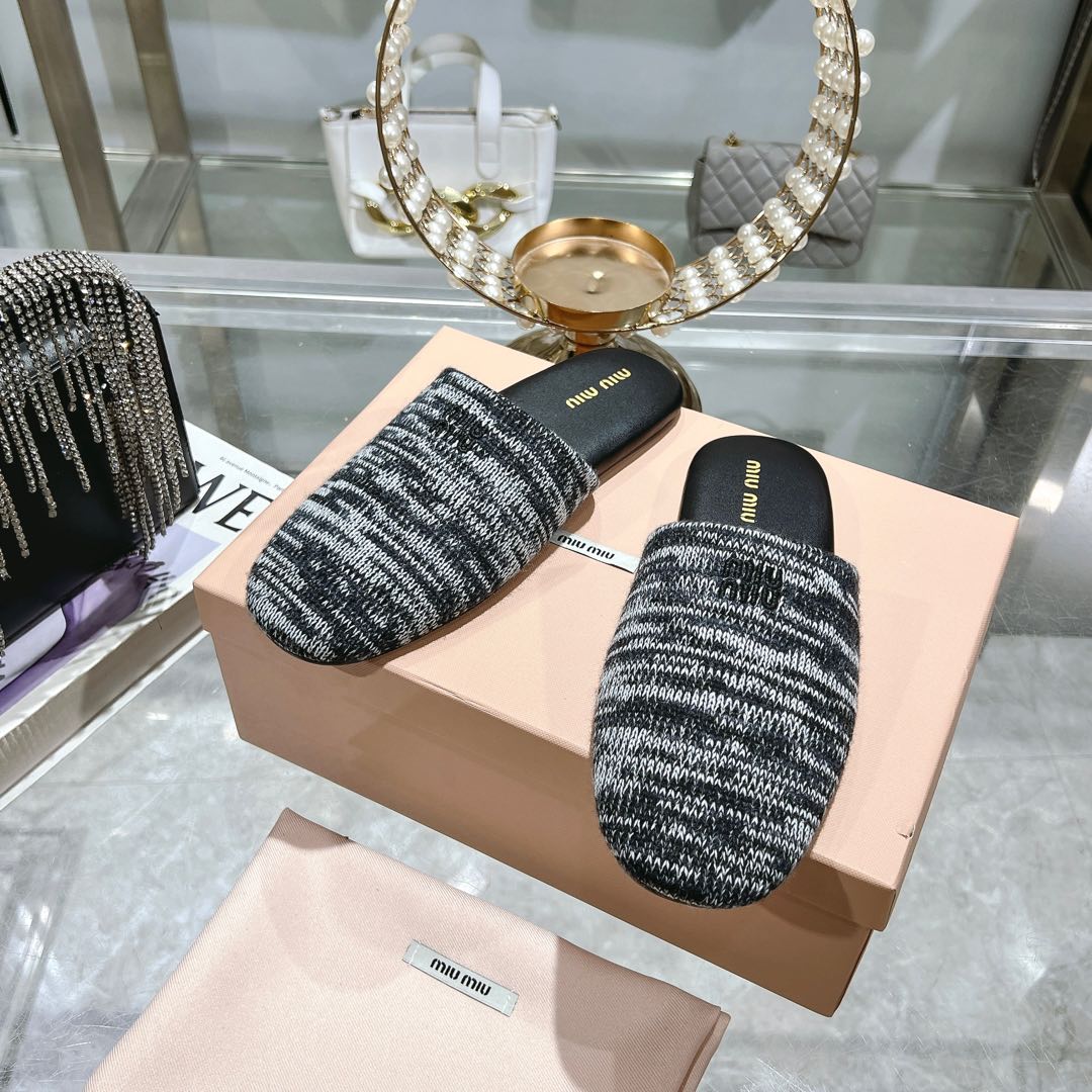 Miu Miu Wool slippers - FashionPlug
