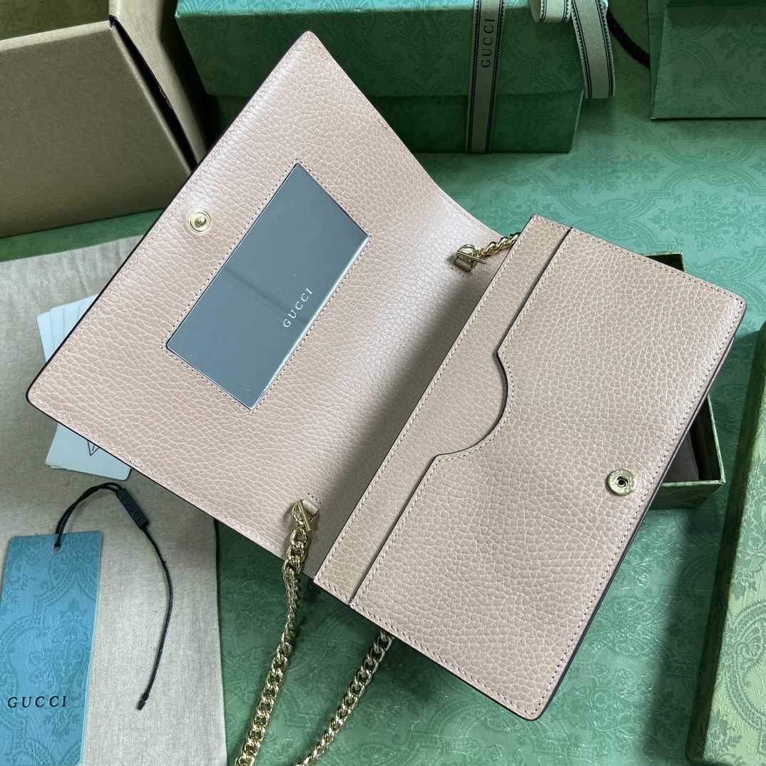 Gucci GGG Marmont Mini Chain Wallet - FashionPlug
