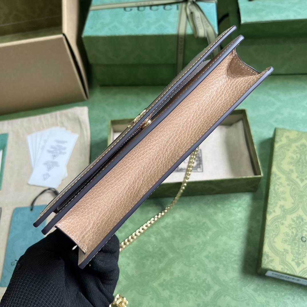 Gucci GGG Marmont Mini Chain Wallet - FashionPlug