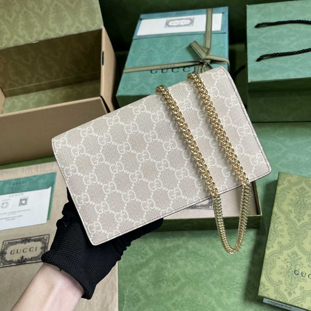 Gucci GGG Marmont Mini Chain Wallet - FashionPlug