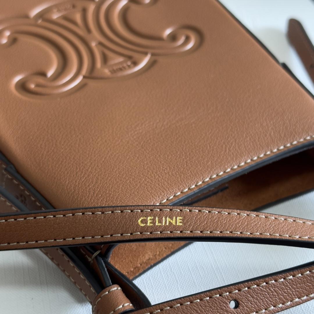 Celine Phone Pouch Heloise In Supple Calfskin - FashionPlug