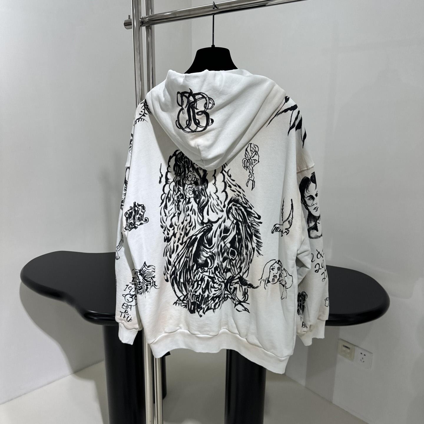 Balenciaga Medium Fit Zip-Up Hoodie - FashionPlug