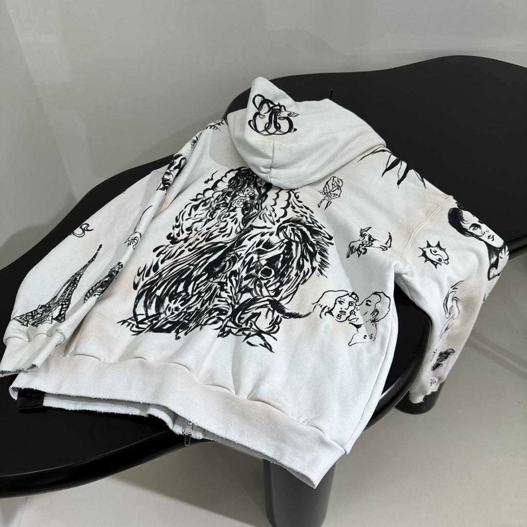 Balenciaga Medium Fit Zip-Up Hoodie - FashionPlug