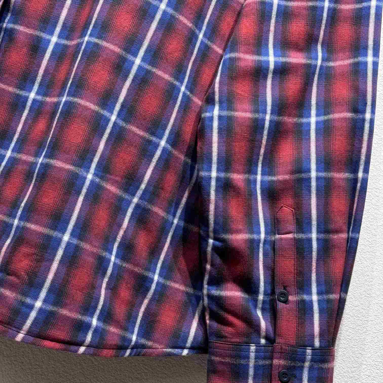 Balenciaga Lined Shirt In Red And Blue - FashionPlug