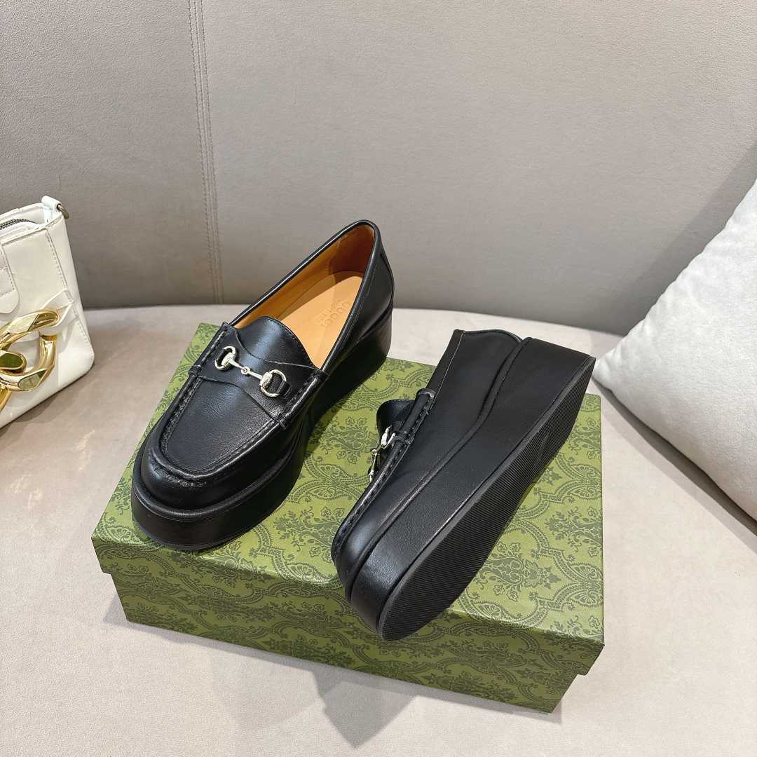 Gucci Women's Horsebit Wedge Loafer - FashionPlug