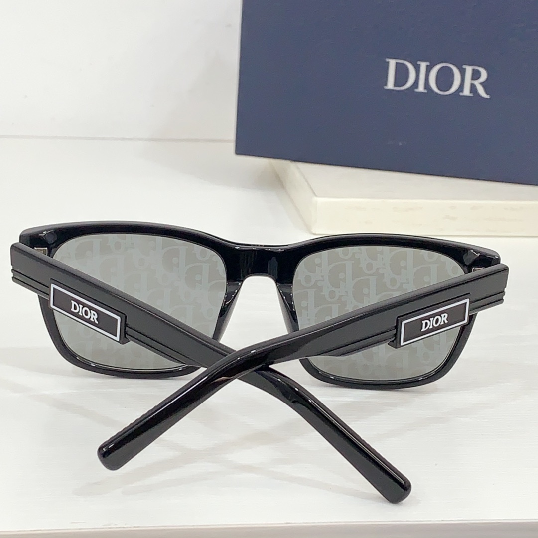Dior DiorB23 S1I Black Rectangular Sunglasses  - FashionPlug