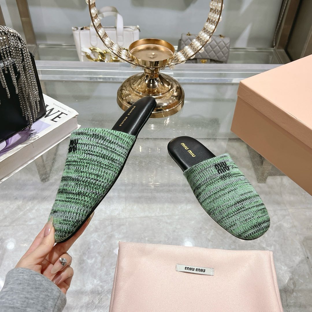 Miu Miu Wool slippers - FashionPlug