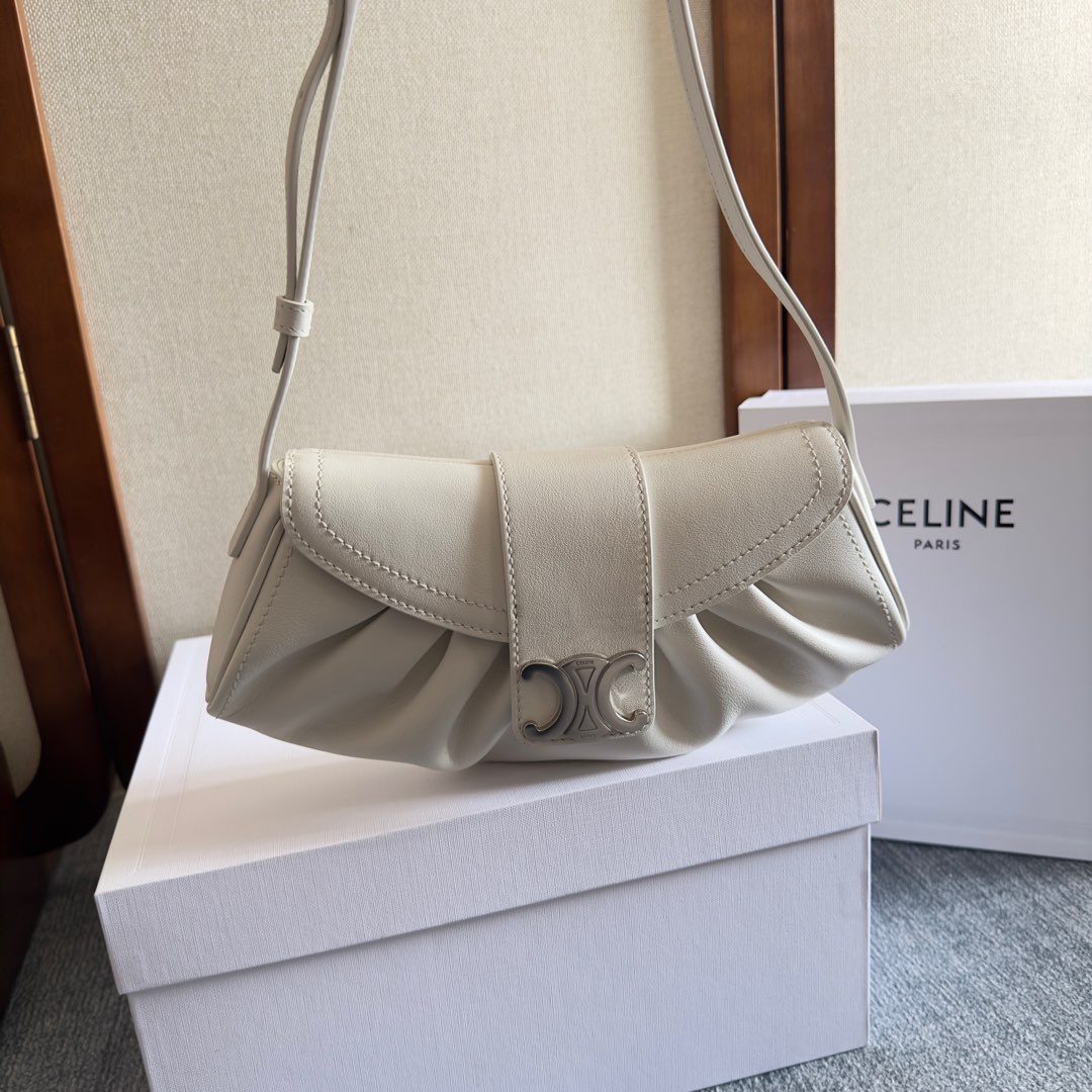 Celine Teen Celine Polly In Supple Calfskin - FashionPlug