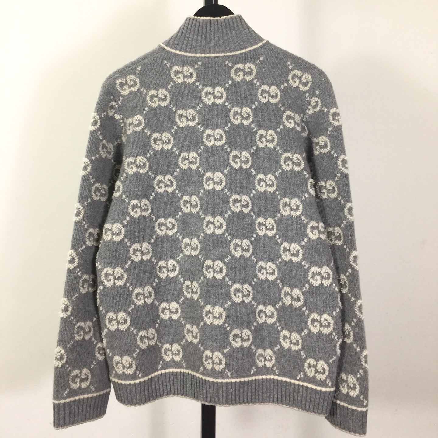 Gucci GG Wool Bouclé Jacquard Cardigan  - FashionPlug