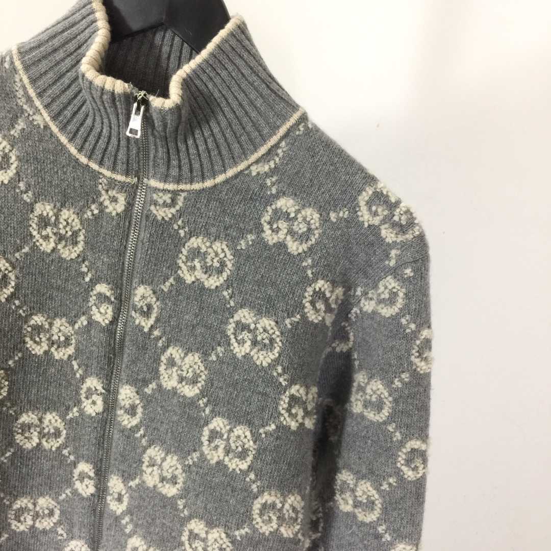 Gucci GG Wool Bouclé Jacquard Cardigan  - FashionPlug