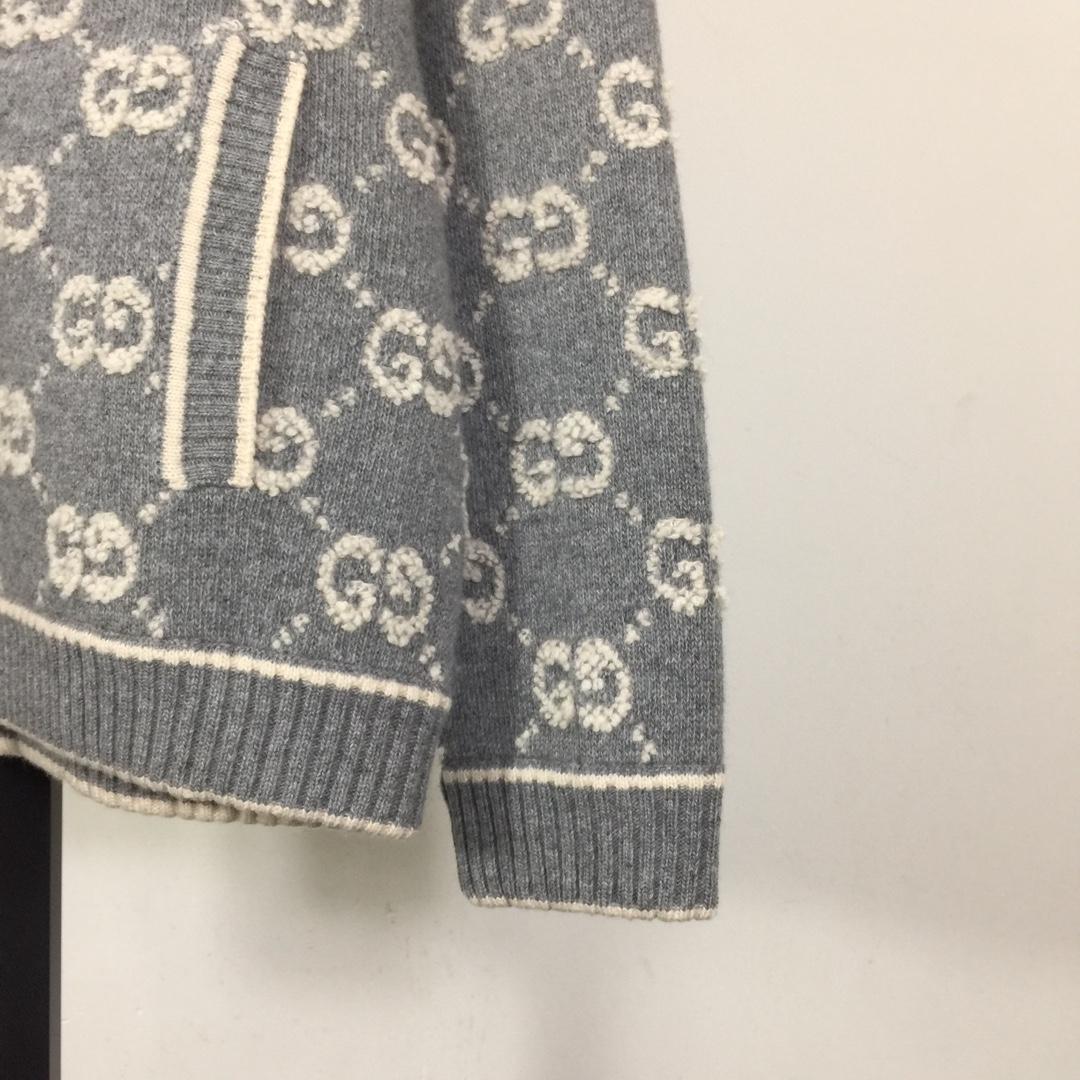 Gucci GG Wool Bouclé Jacquard Cardigan  - FashionPlug