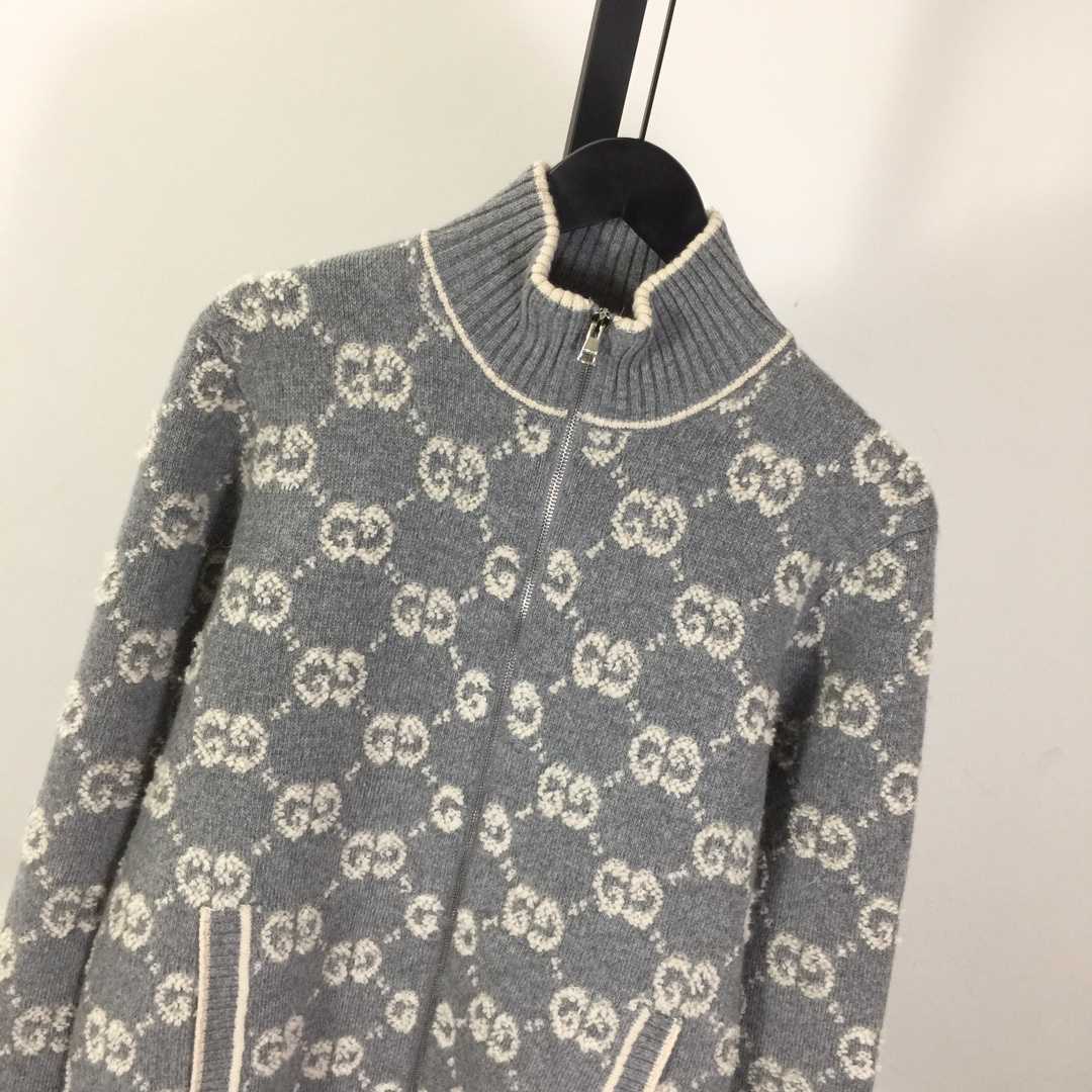 Gucci GG Wool Bouclé Jacquard Cardigan  - FashionPlug