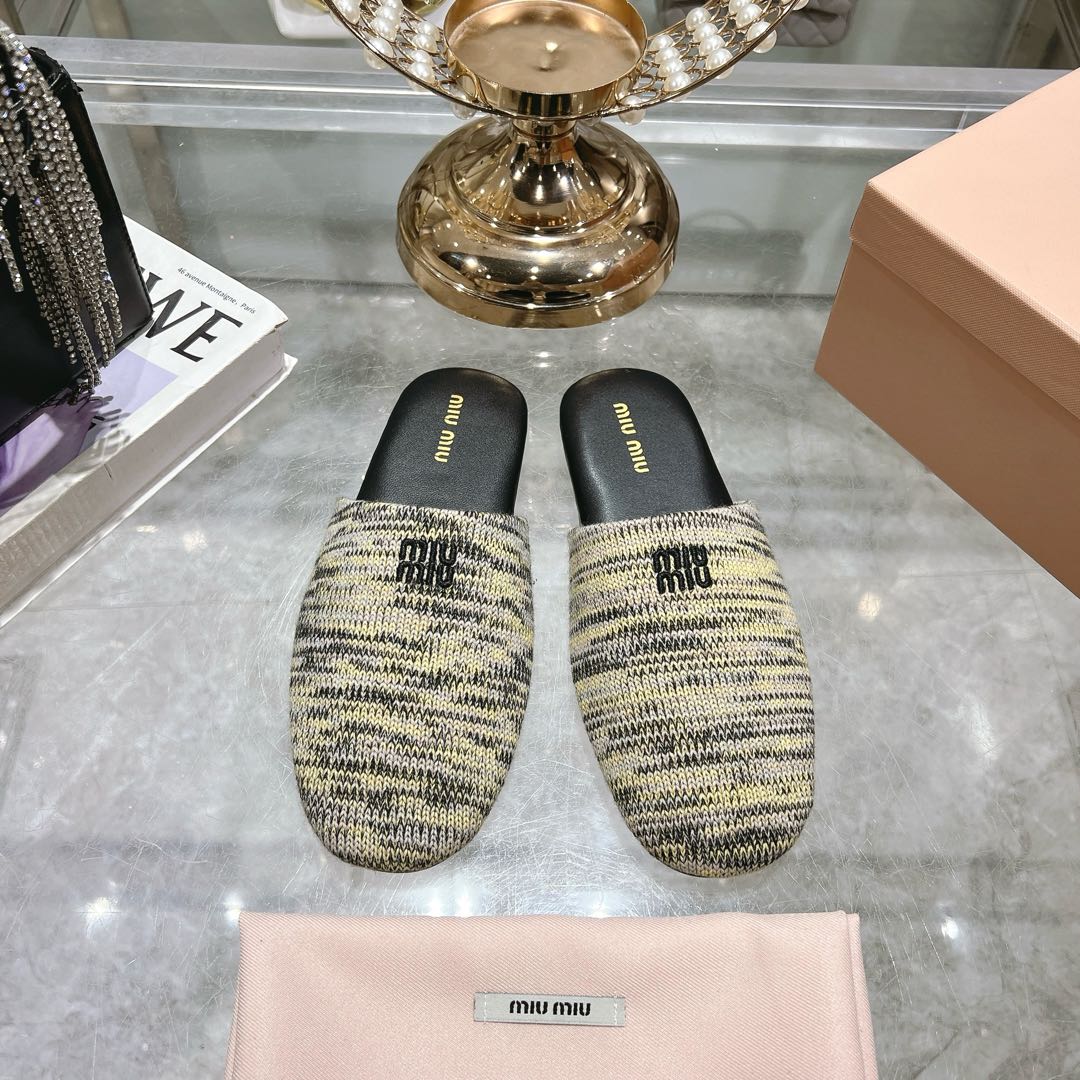 Miu Miu Wool slippers - FashionPlug
