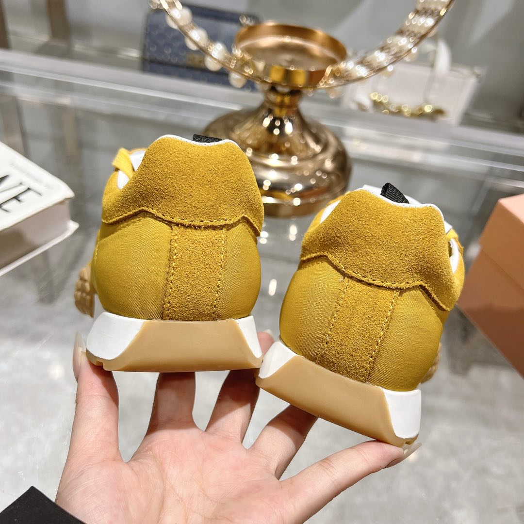 Miu Miu Tyre Technical Fabric And Suede Sneakers - FashionPlug
