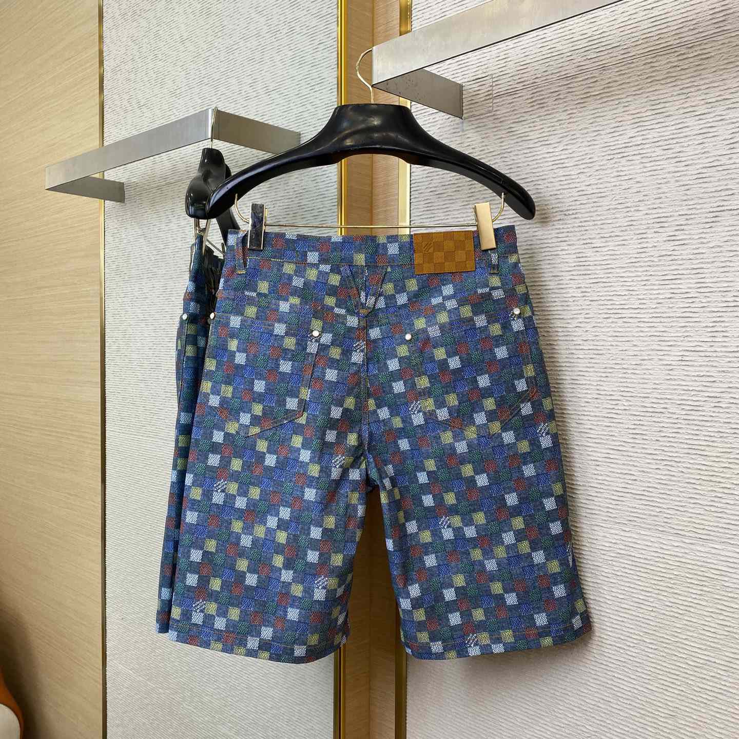 Louis Vuitton Damier Wide Chambray Shorts - FashionPlug