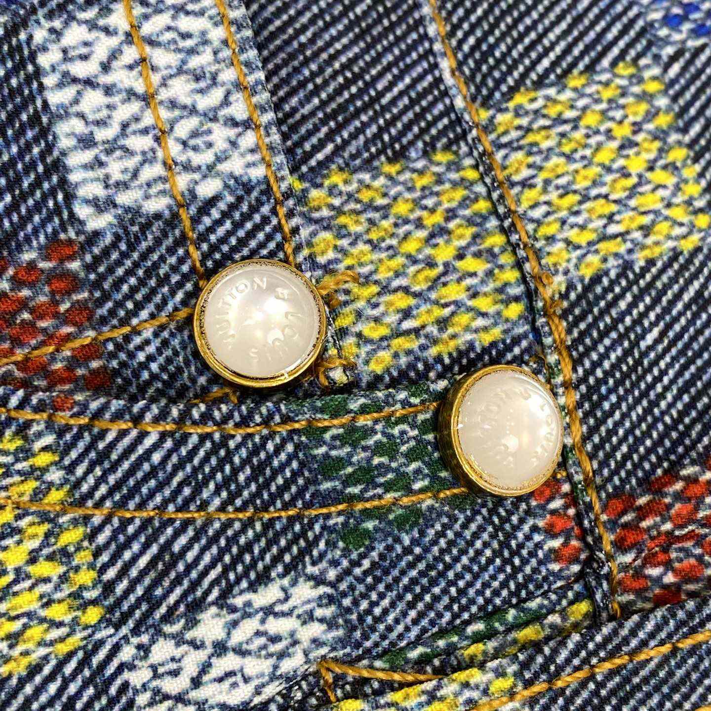 Louis Vuitton Damier Wide Chambray Shorts - FashionPlug
