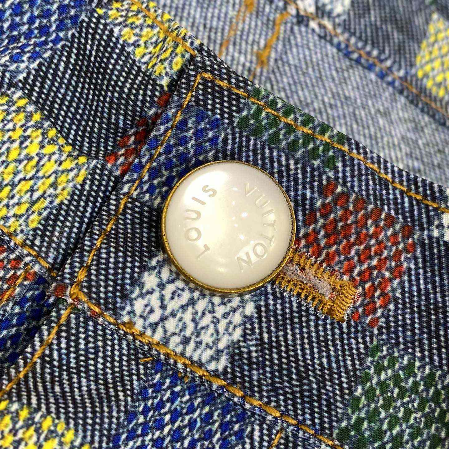 Louis Vuitton Damier Wide Chambray Shorts - FashionPlug