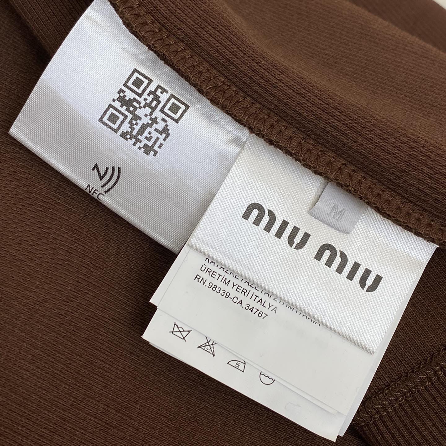 Miu Miu Brown Ribbed Knit Tank Top - FashionPlug