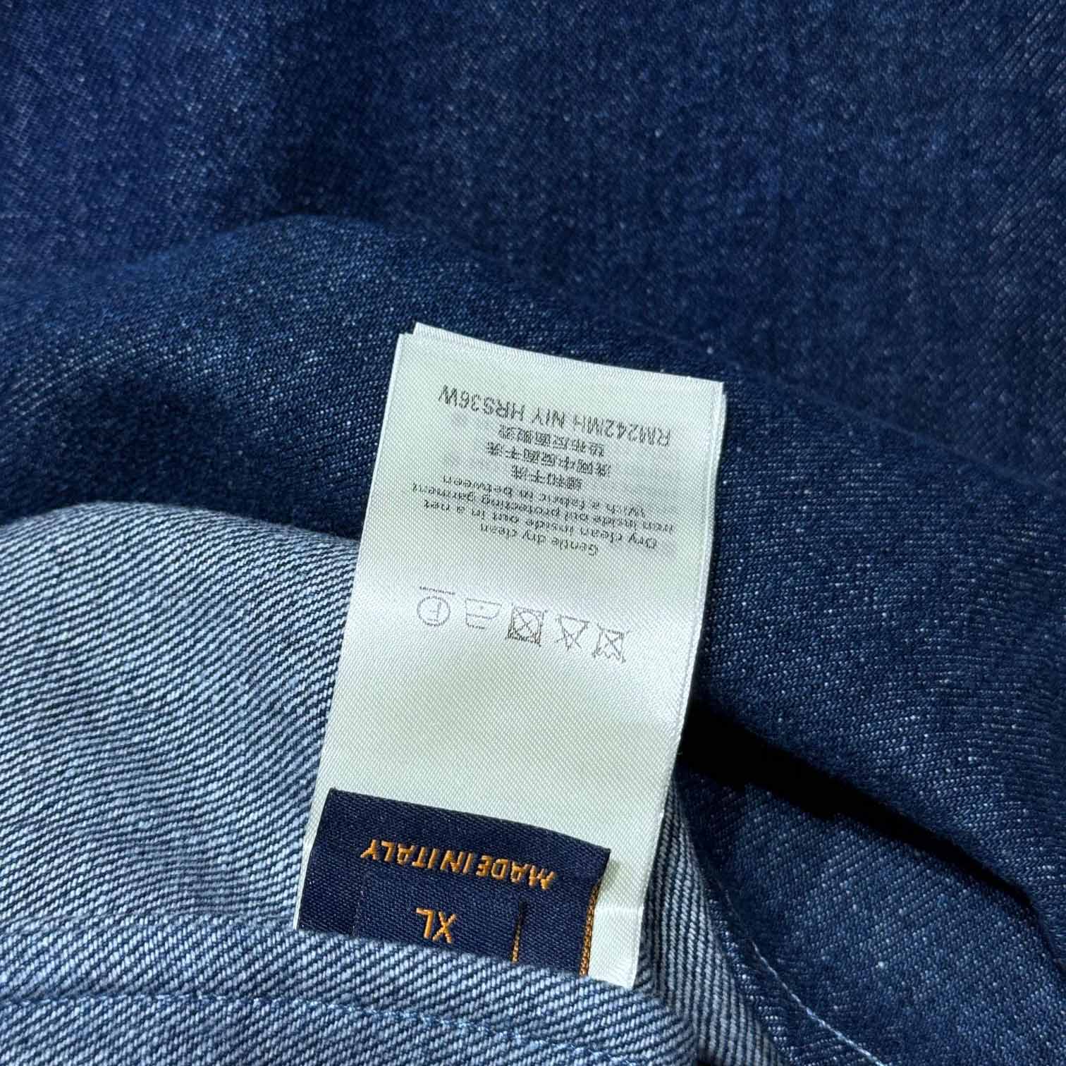 Louis Vuitton Printed Short-Sleeved Denim Shirt   1AFVQL - FashionPlug