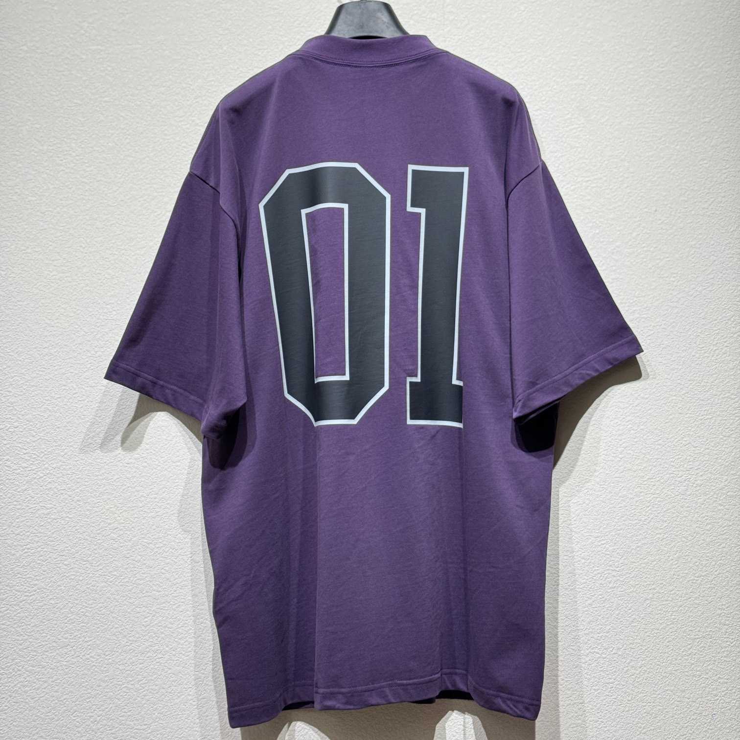 Balenciaga Basketball Series - Oversized T-Shirt In Deep Purple Vintage Jersey - FashionPlug