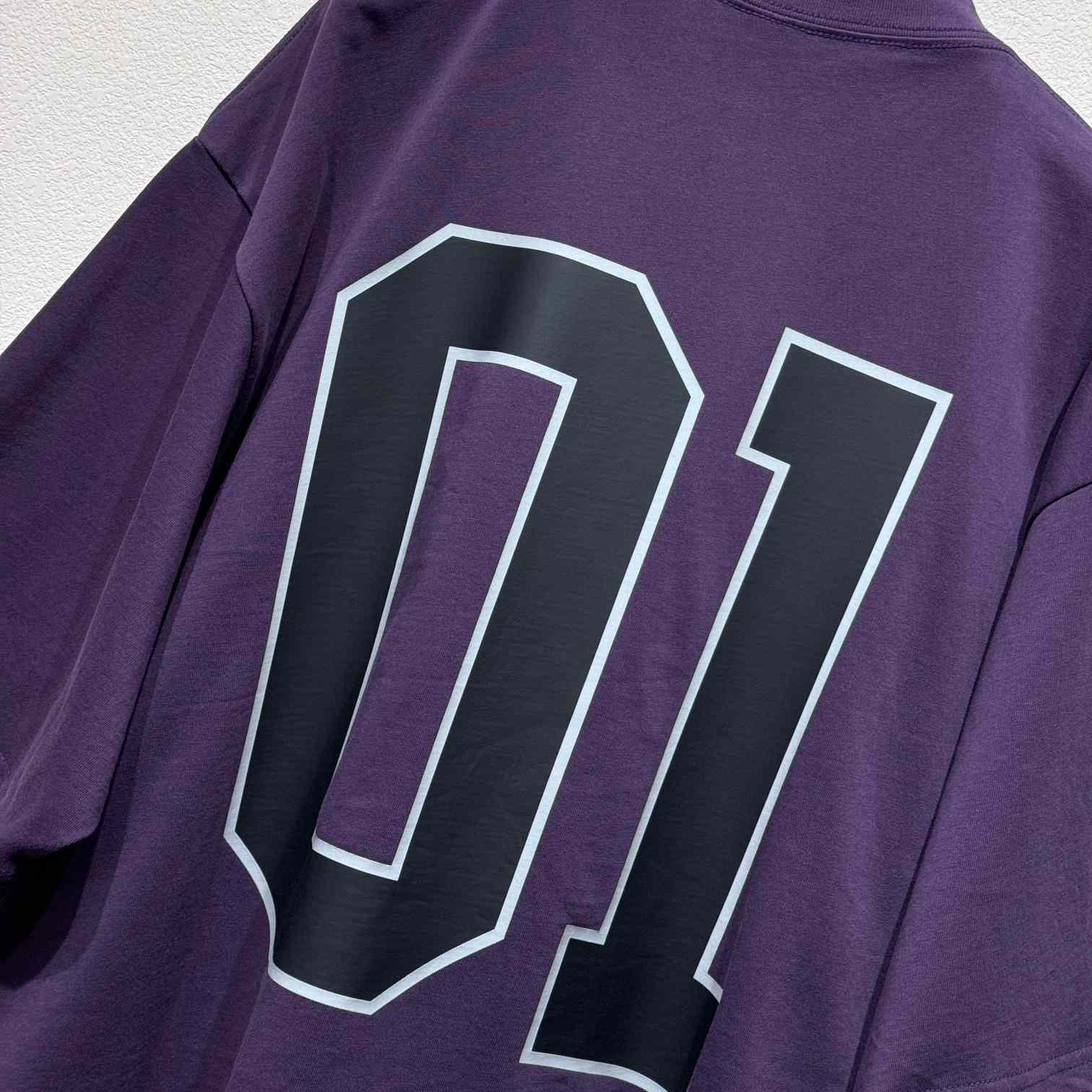 Balenciaga Basketball Series - Oversized T-Shirt In Deep Purple Vintage Jersey - FashionPlug