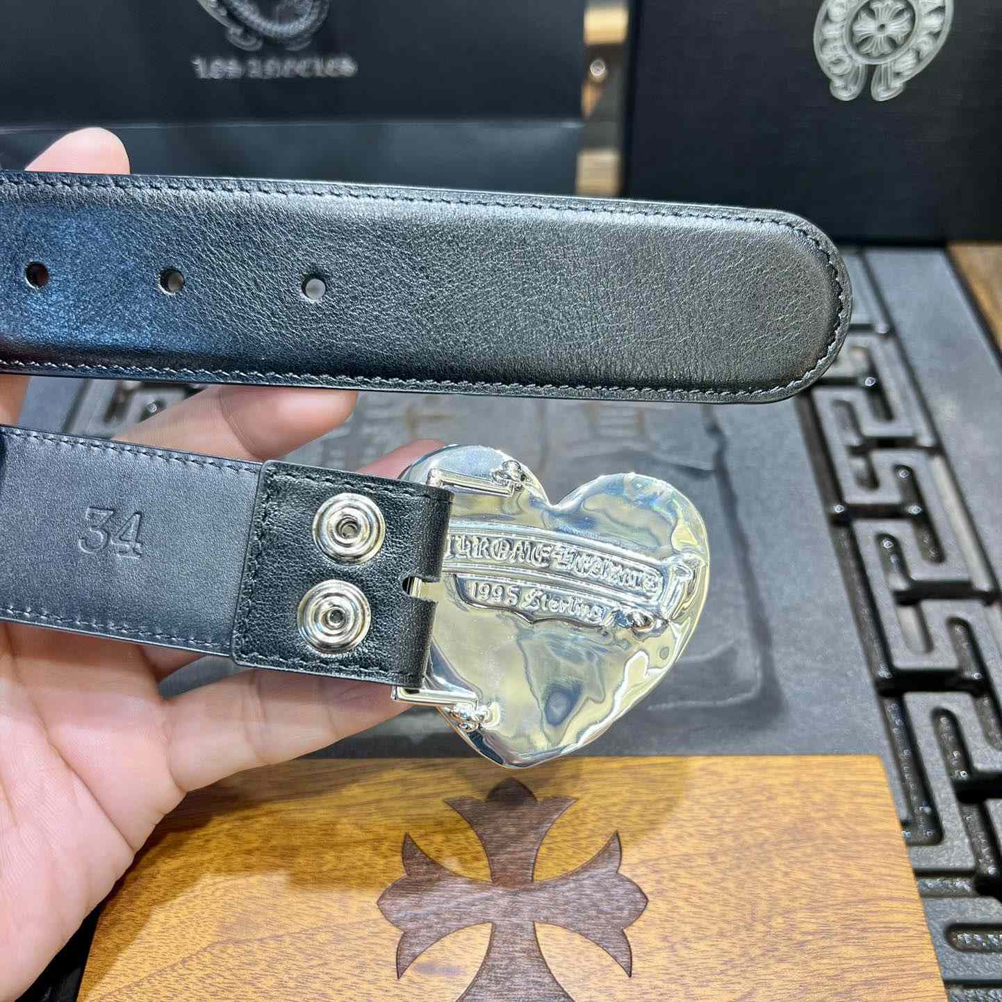 Chrome Hearts Colorful Cross Stitch CH Crochet Belt - FashionPlug