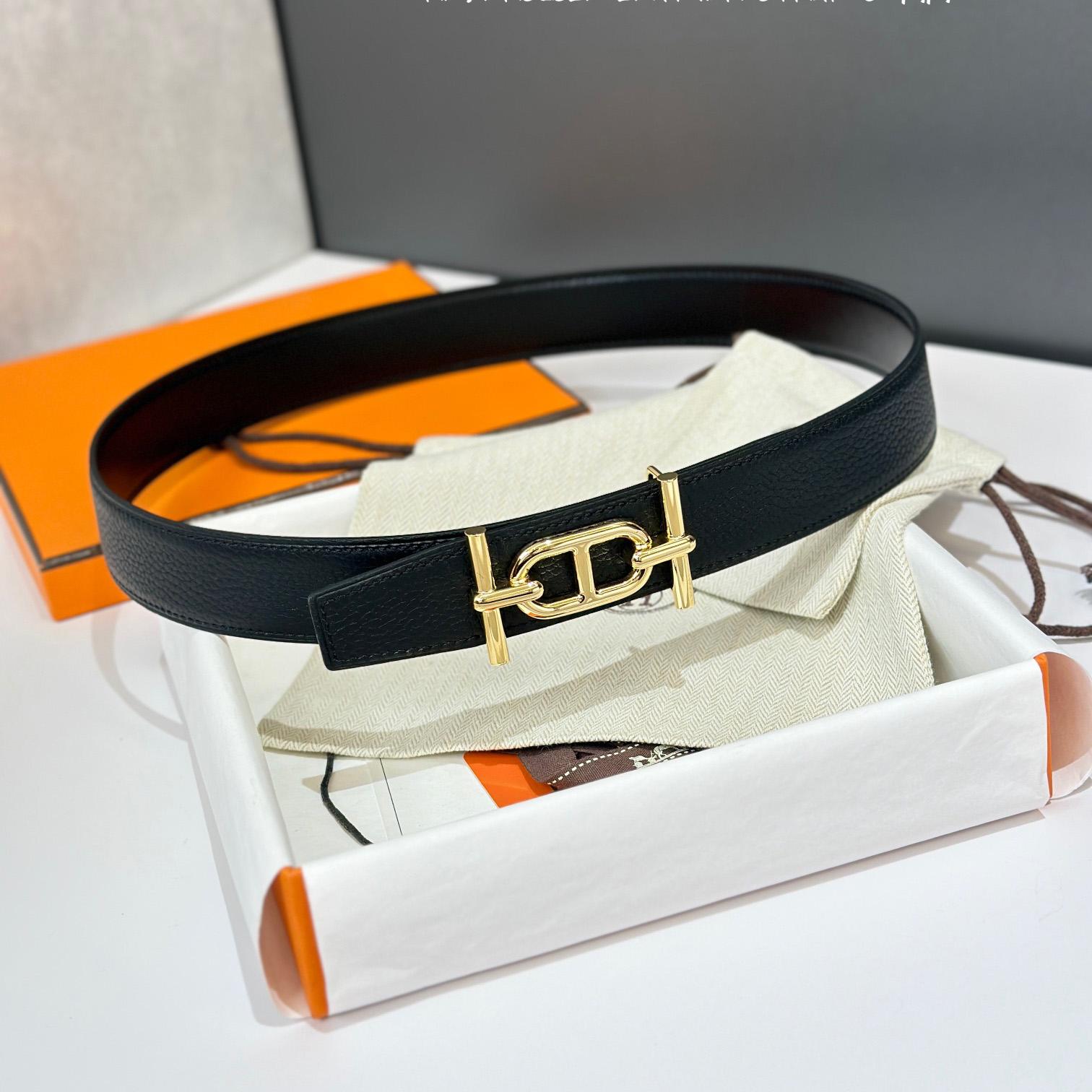 Hermes Ancre Buckle & Reversible Leather Strap 32mm - FashionPlug