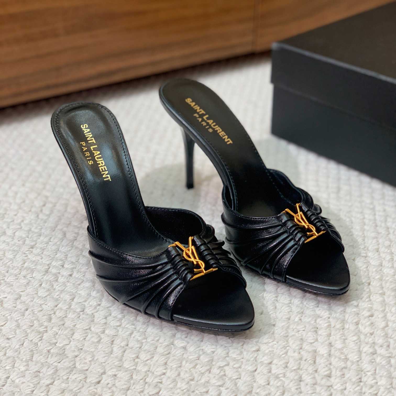 Saint Laurent Babylone Mules In Smooth Leather  - FashionPlug