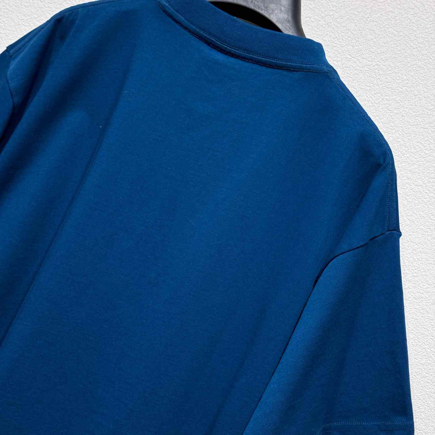 Balenciaga PP Krit Oversized T-Shirt In Dark Blue Dry Jersey - FashionPlug